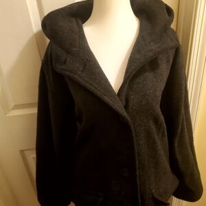 Eddie Bauer Charcoal Hooded Pea Coat